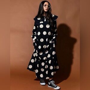 NWT Dressed in LALA Black and White Polka Dot Long Sleeve Dress